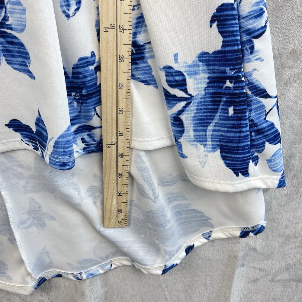Belinda USA Blue Floral High Low Hem Babydoll Dress Small Cottagecore Romantic - Picture 10 of 14
